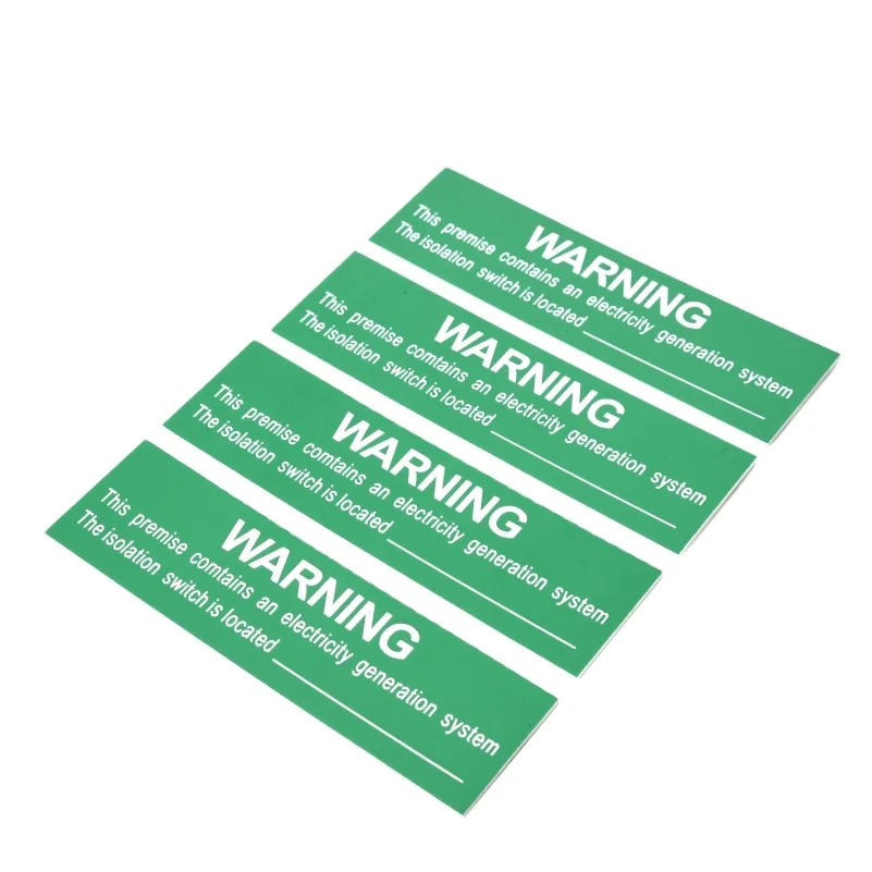 Residential Commercial PV Solar Project Warning Sticker Labels Photovoltaic Battery Authorised Access System Residential