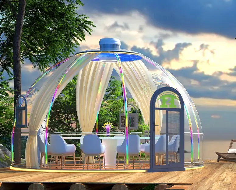 Modern Luxury Prefabricated Modular Green Houses Hurricane-Proof PC Dome Tent for Resort Villa Capsule Dome Design