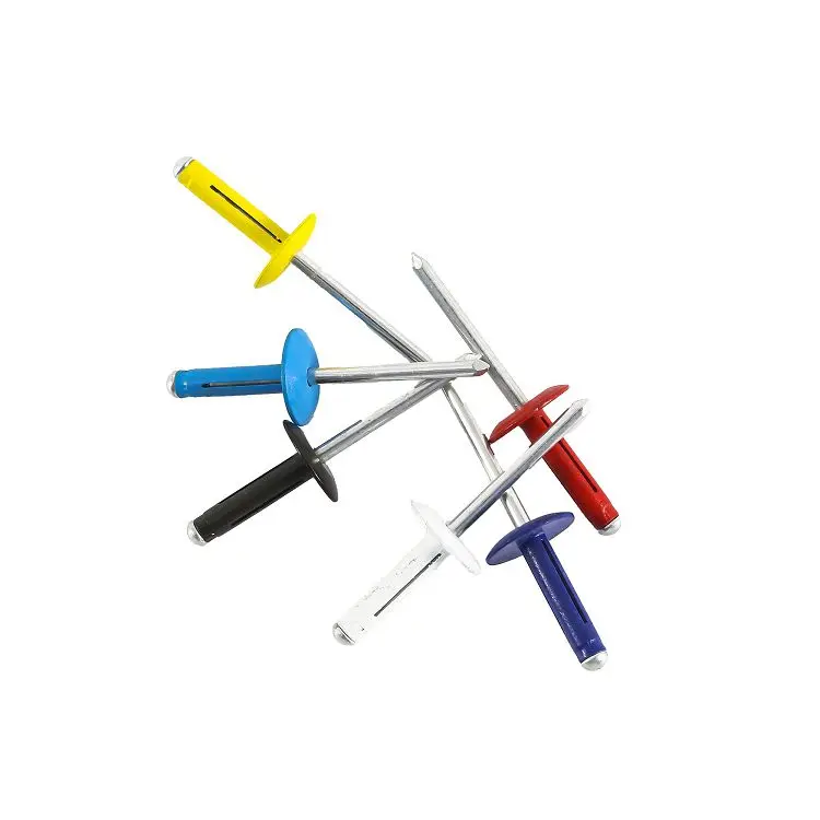 Din7337 open type black color painted domed head Aluminum steel stem break pop blind rivet