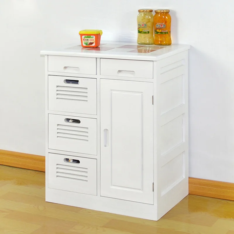 Wooden Spice Modern Dining Room Kitchen Storage White Sideboard Cabinet