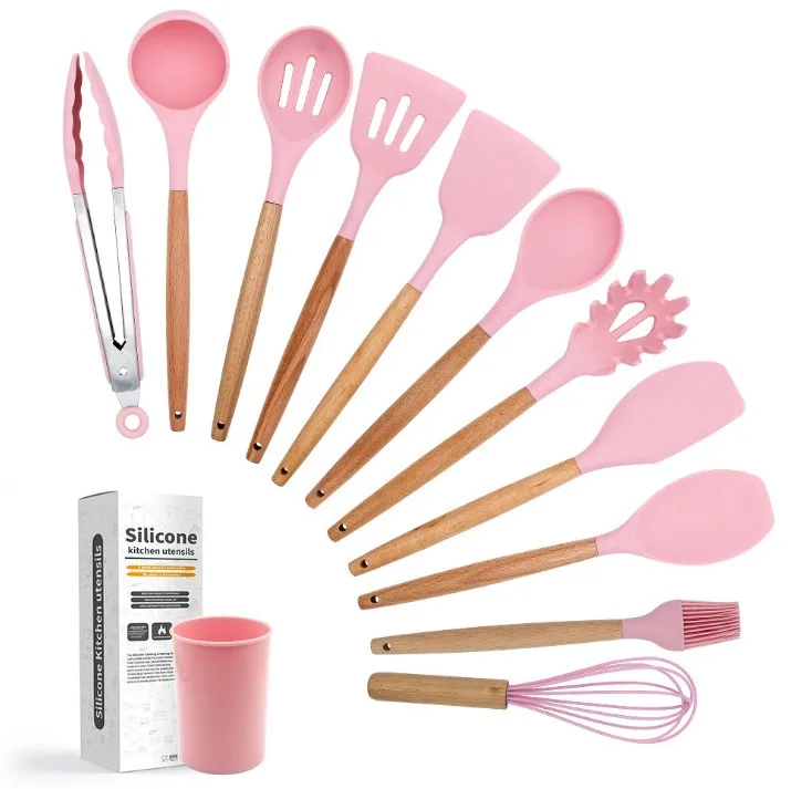 Factory wholesale high quality cheap price 12pcs silicon utensils cooking sets kitchen