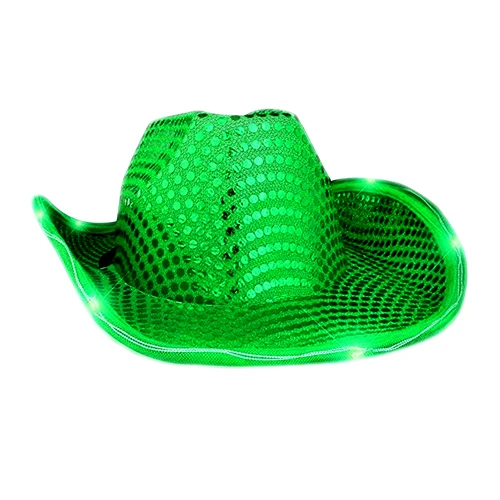 Super Bright LED Light Up Flash Happy New Year Cowboy Hat