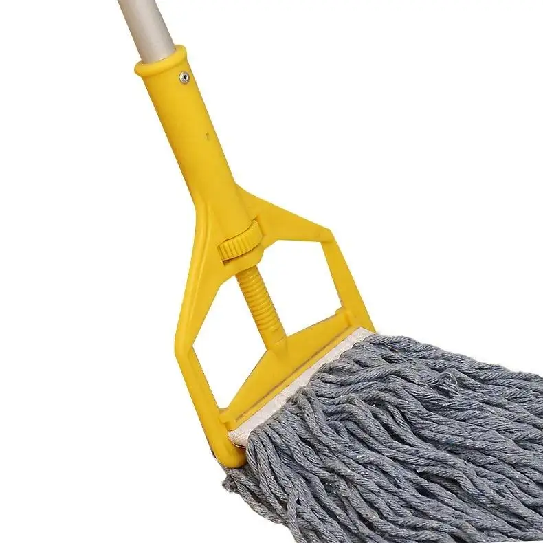 Factory Wholesale Floor Cleaning 360 Degree Rotary Mop Replaceable Cotton Yarn Iron Bar Plastic Clip Mop Head