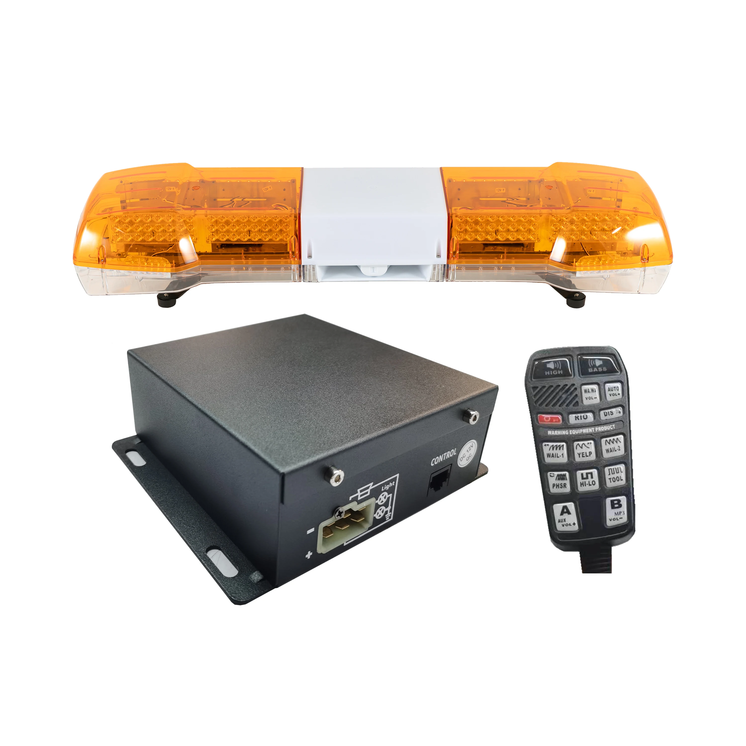 High Quality 12V-24V Yellow Multicolor For Fire Emergency warning light bar With Siren