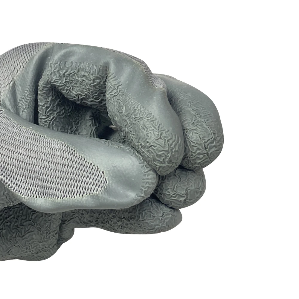 Высококачественные нейлоновые перчатки 13 г с латексным покрытием guantes Нескользящие морщинами защитные