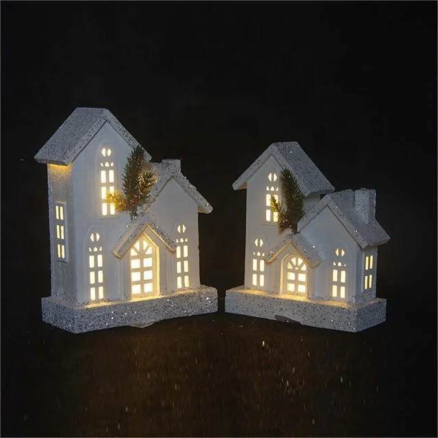 Christmas decor lemax village house wood decorations crafts small house with LED lights for  holiday decoration