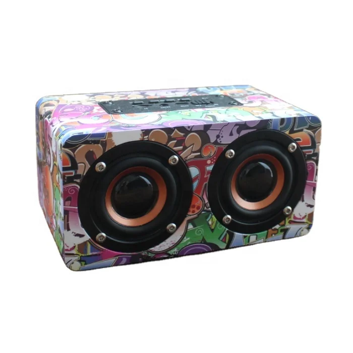 New Design Wholesale Portable Wood Bluetooths Wireless speakers With Colorful Pattern Customization