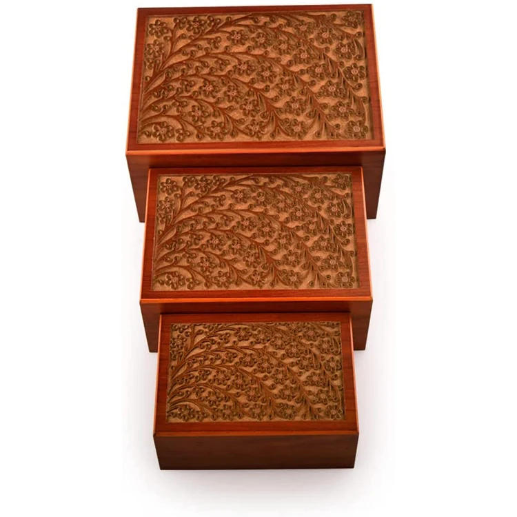 WDF Factory Wholesale cinerary casket for  pour animaux cremation wholesale wooden for dogs bamboo pet urns for small animals