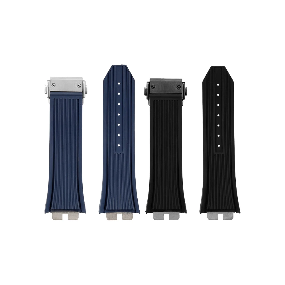 Quick Release fluorine rubber watch strap for HUBLOT rubber BIGBANG 421/441 special watch chain waterproof watchband 28-18mm