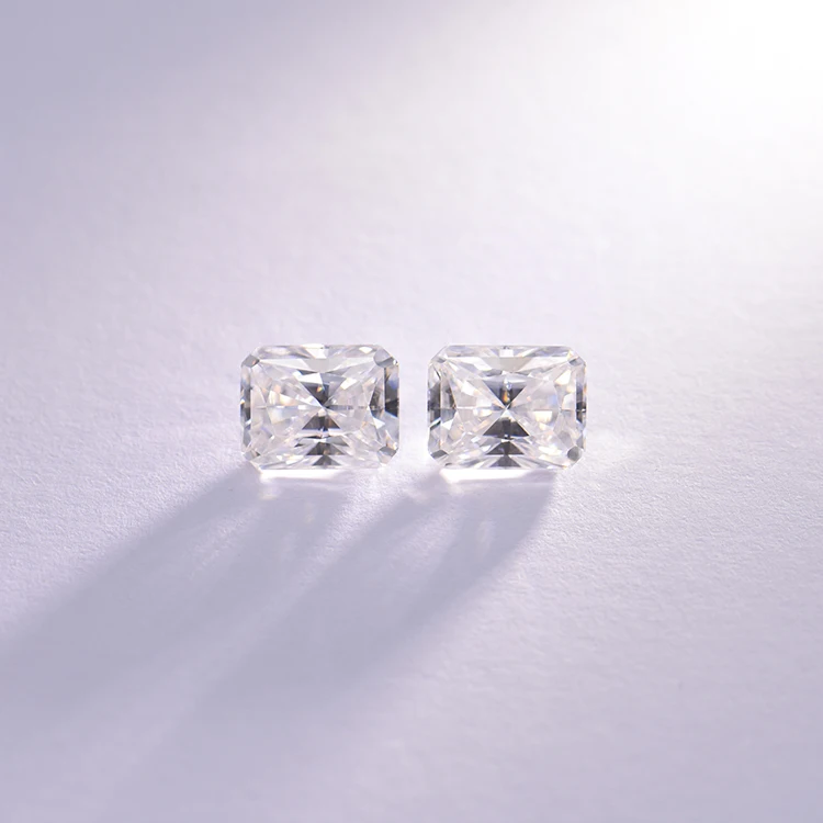 R.GEM. Factory Waist Size Black Card D Color 54 Facets Rectangular Radiant Gemstone Stone Lab Grow Diamond with GRA certificate