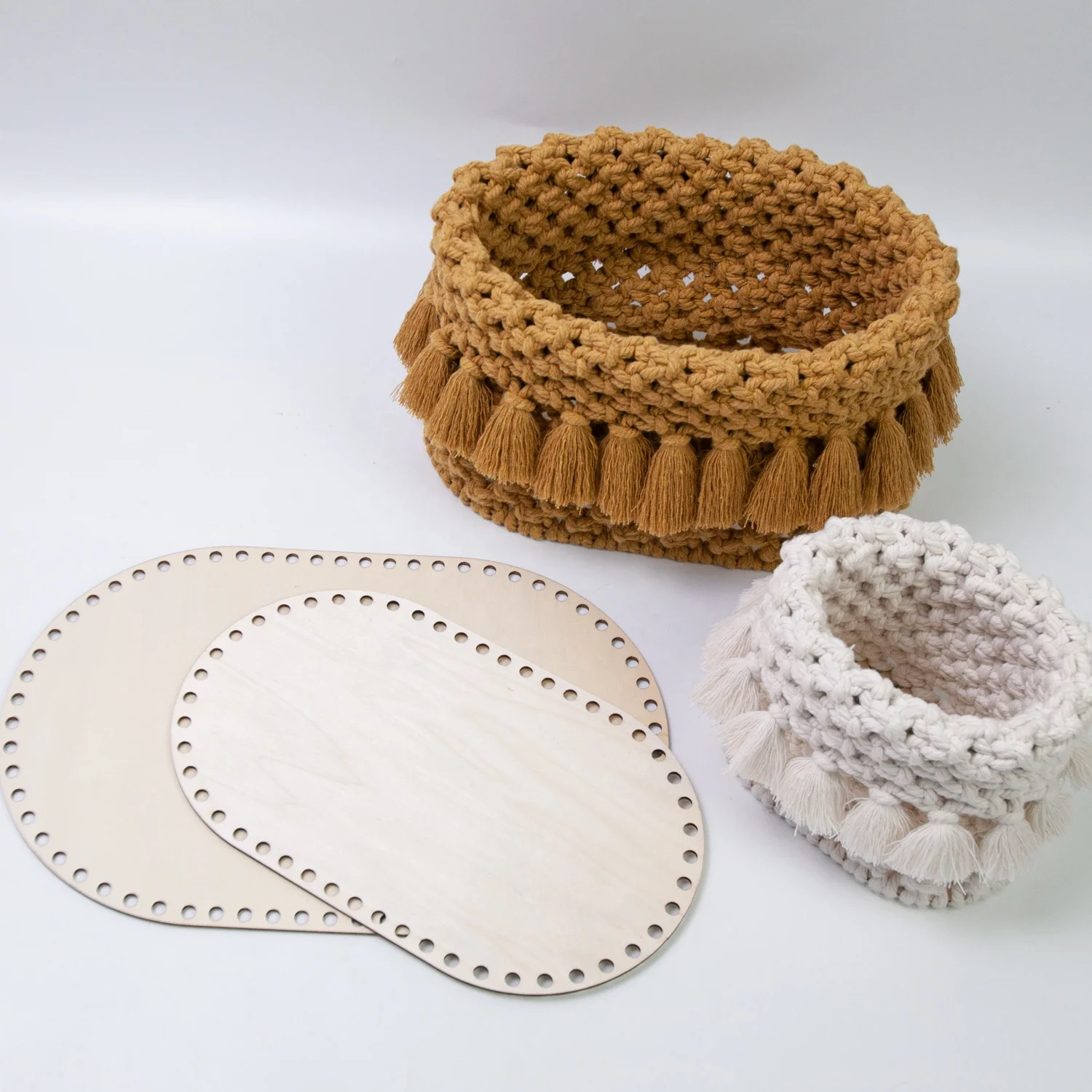 3 PCS Wooden Woven Board Oval Shape Tote Bag Wooden Basket Base Bag Weaving Board Knitting Bag Bottom for Needlework DIY