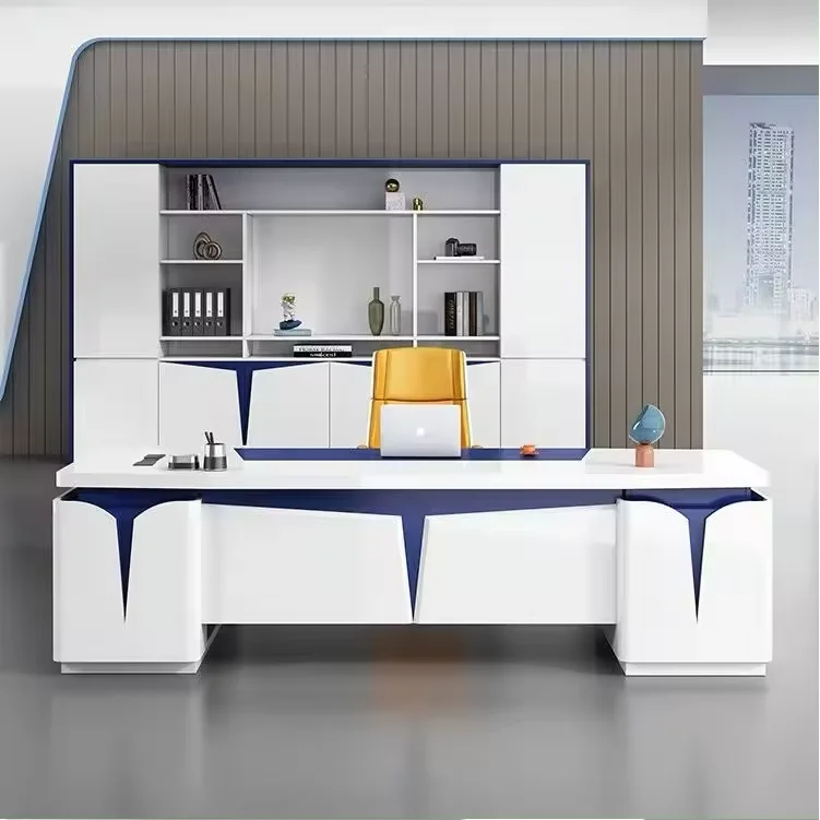 escritorios de oficina desk executive office table bureau travail schreibtisch Luxury boss office desk mdf Office furniture set