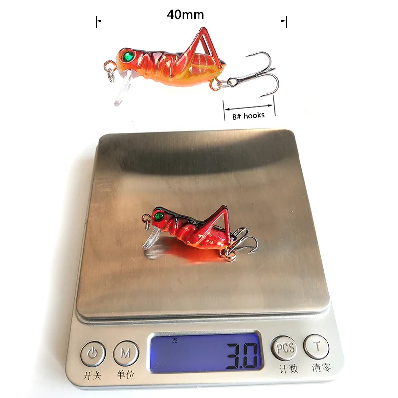 40mm 3g 10 colors floating Colorful Locust Lure Artificial Plastic Fishing Baits Lures Fishing tackle