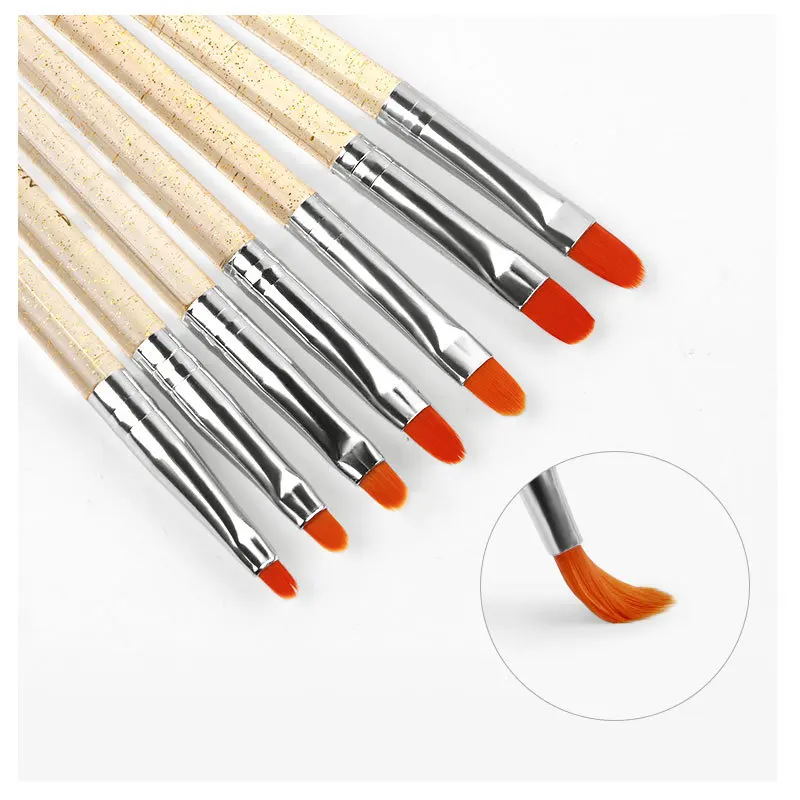 7pcs/set Nail Art Brush Acrylic UV Gel Extension Gel Polish Drawing Painting Brush Set Pen Manicure Tool Wholesale