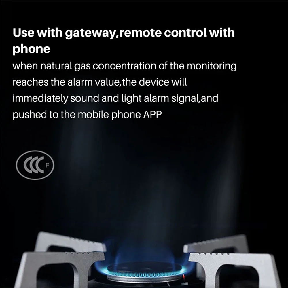 Zemismart Tuya Zigbee Smart Gas Detected Sensor for Pipeline Natural Gas Security Alarm System Gas Leakage Detector