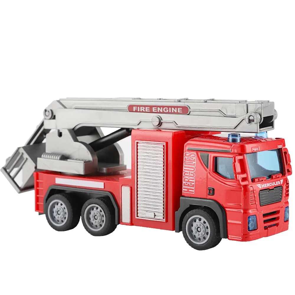 Shantou Chenghai 1:36 Model Car Inertial Off-Road Vehicle Alloy Fire Ladder Truck Toys for Kids