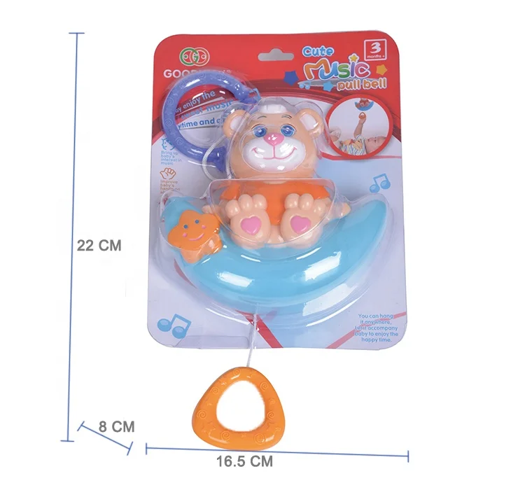 
High Quality Nontoxic Cute Soothing Series Baby Toy for Infant Funny Pull Bell 