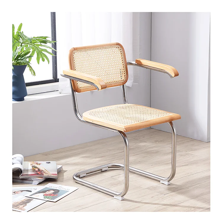 Natural simple modern wrought iron rattan chair lounge chair living room chair