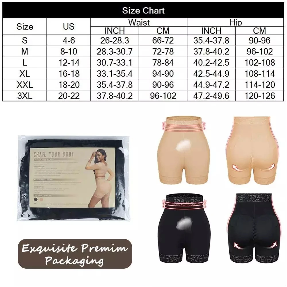 plus size hip foam padded panties  body shaper