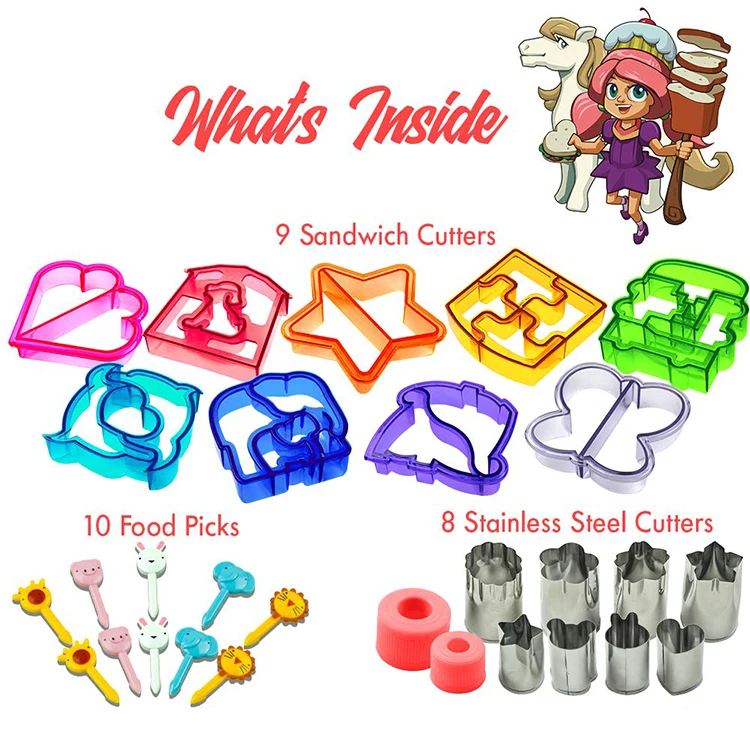 29Pack Crust Bread Cutter Set Sandwich Cutters for Kids Sandwich Sealer