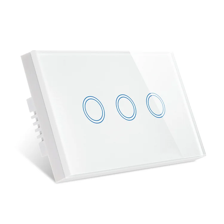 
Touch panel 3 gang phone wifi controlled light switch 220v for sale 