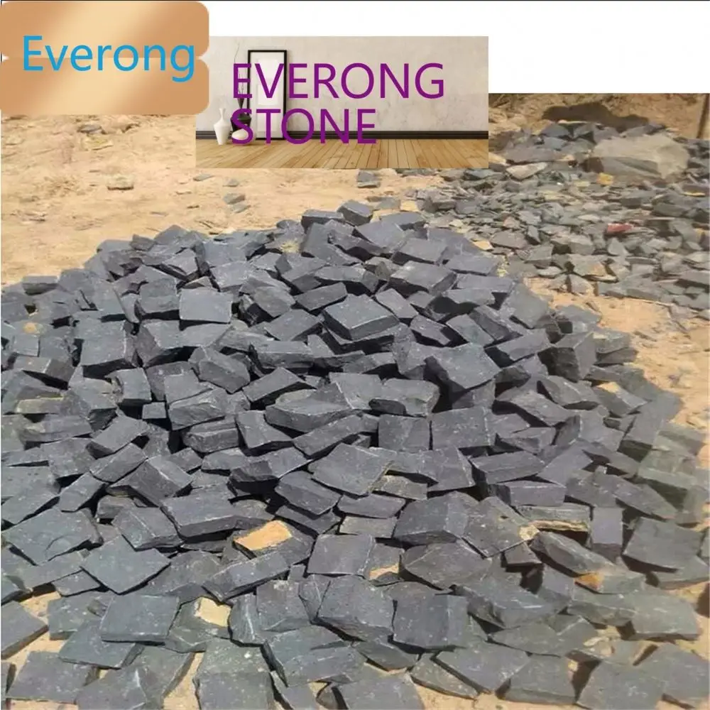 Black Basalt Cobble Stone Paving Stone for Pebble Stone Black Basalt Driving Road
