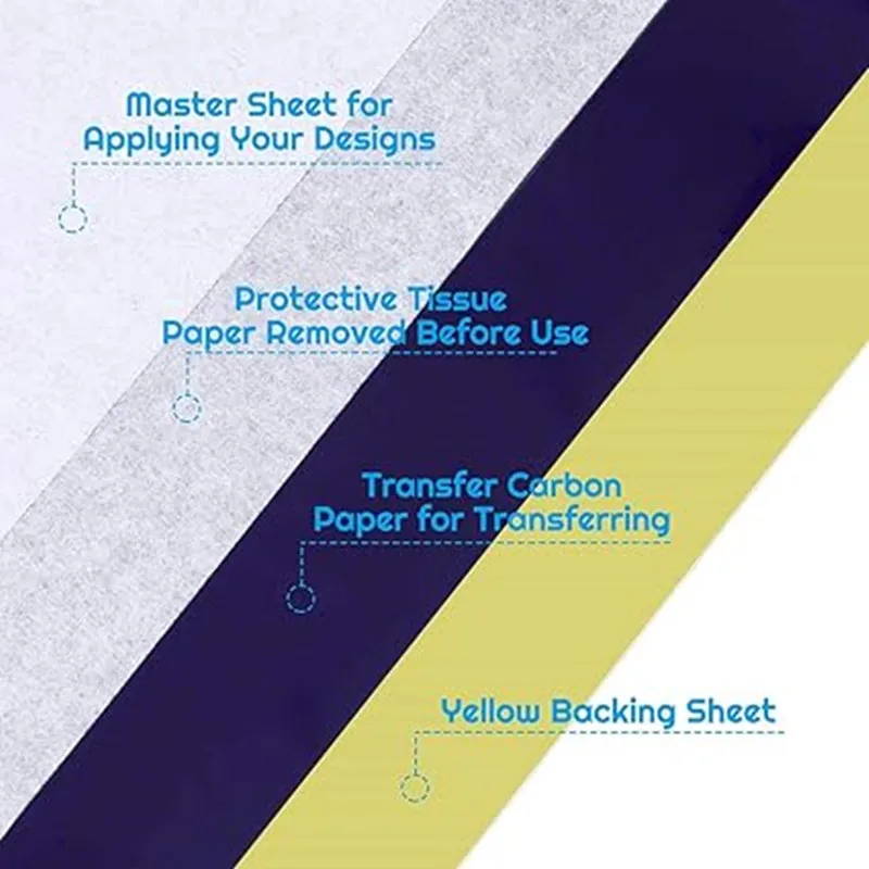 A4 Size Copy Cheaper Spirit Copier Paper Thermal tattoo stencil transfer paper for Tattoo Beginner Artist 100 Sheets/box