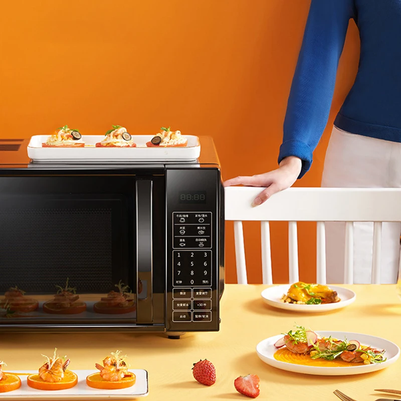 20L flat heating microwave oven easy to clean household multi-function appointment timing microwave oven