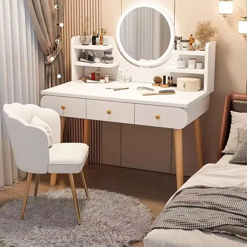 Bedroom Simple Modern Small Storage Cabinet Integrated Small Apartment Internet Celebrity Ins Style Dressing Table