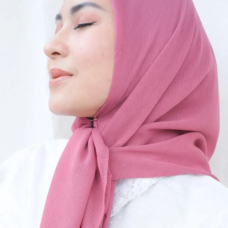 New Elegant Crinkle Solid Color Hijab Women Muslim Scarf Bandana Turban Headband Arab Wrap Foulard Shawls Supplier