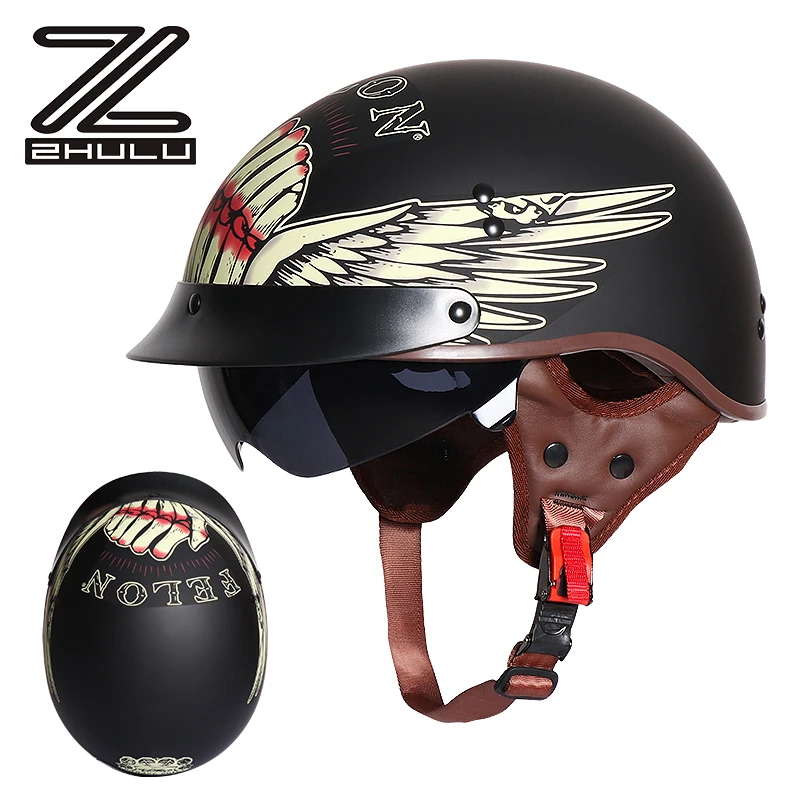 Dot Certification ABS economy Motorcycle Vintage Open Half Face Helmet