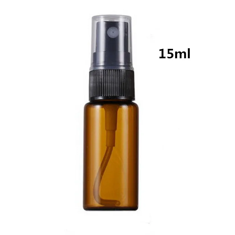 
100pcs/lot Travel Portable Amber Perfume Bottle15ml Spray Glass Bottles Empty Containers Sample Vials Refillable Bottles 