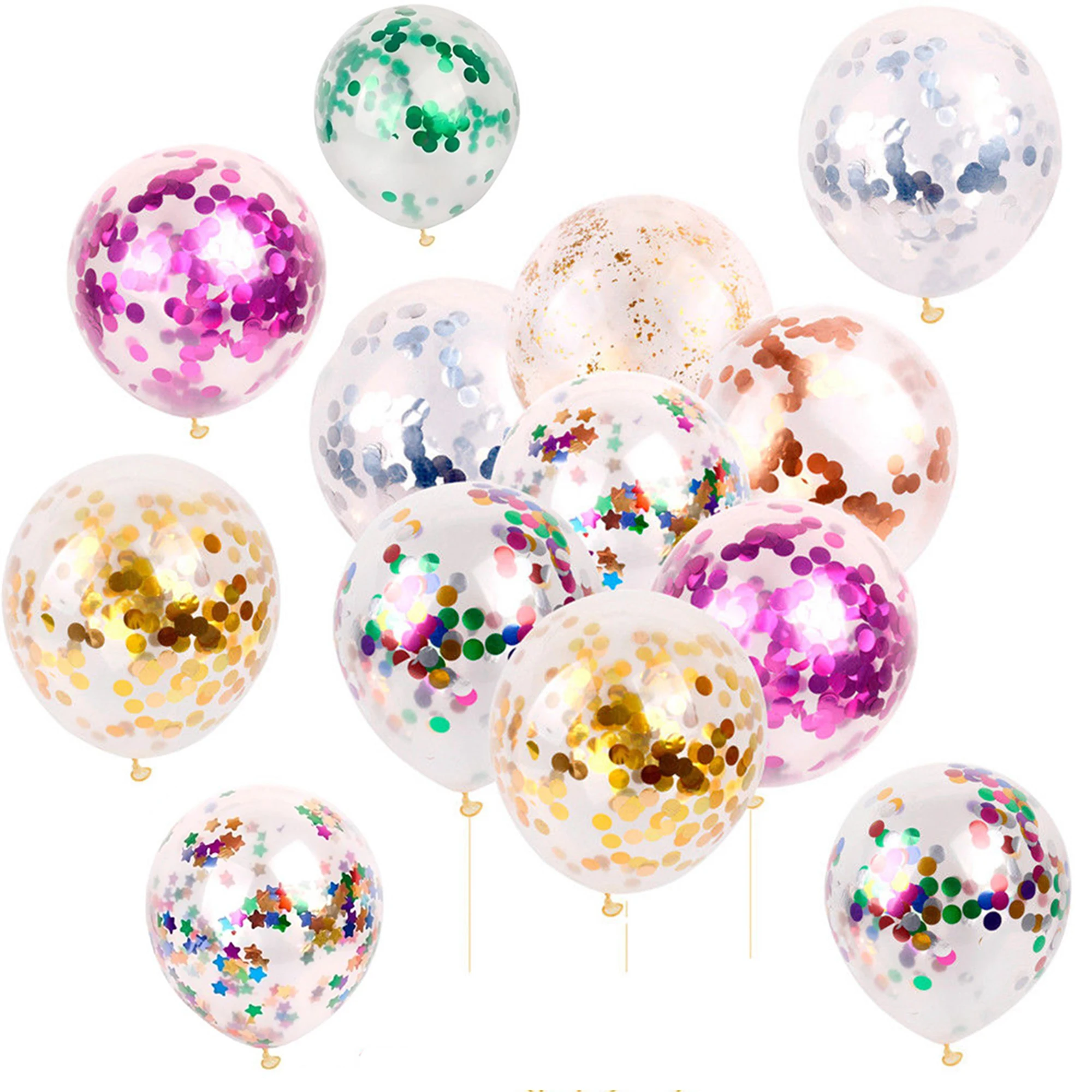 Wholesale 12 Inch Colorful Party Decoration Latex Confetti Balloon