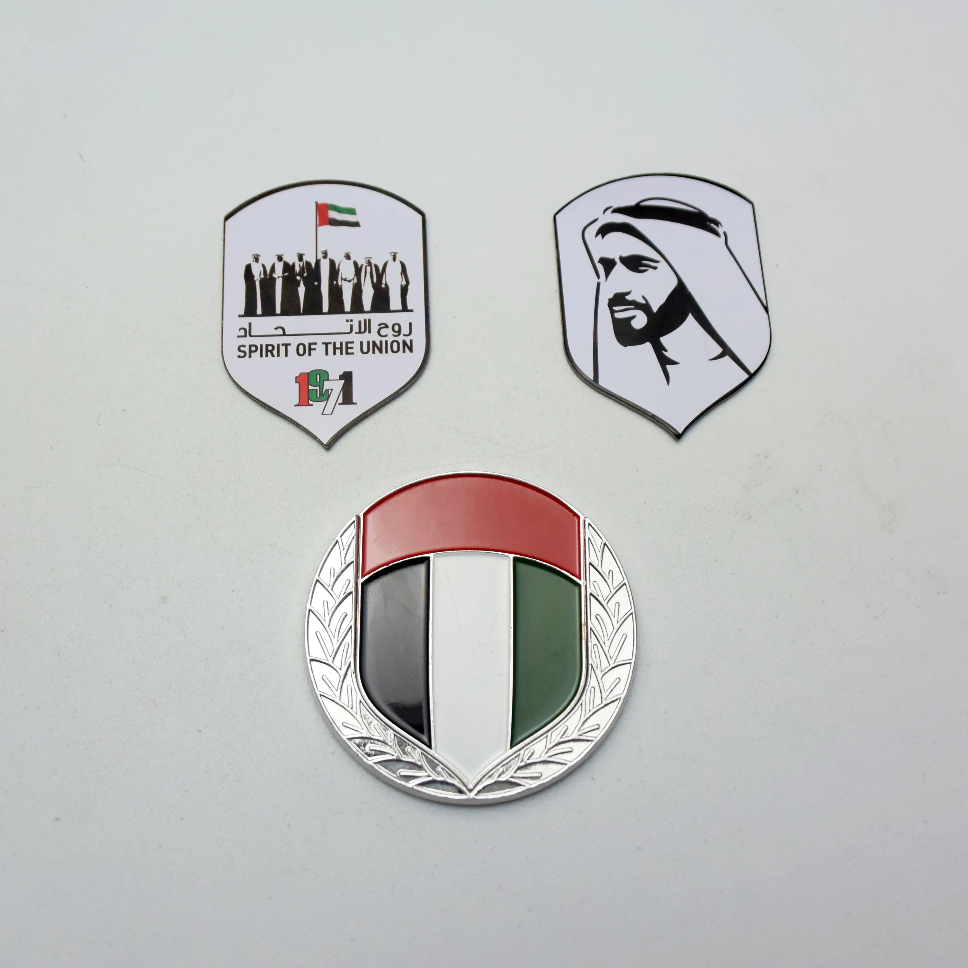 
New design Sheikh logo with spirit of the union logo for UAE 48th year national day badge gift 