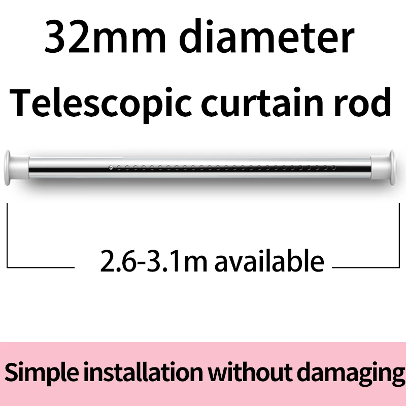 Оптовая продажа от производителя, регулируемые телескопические металлические аксессуары, стержни для штор черного цвета