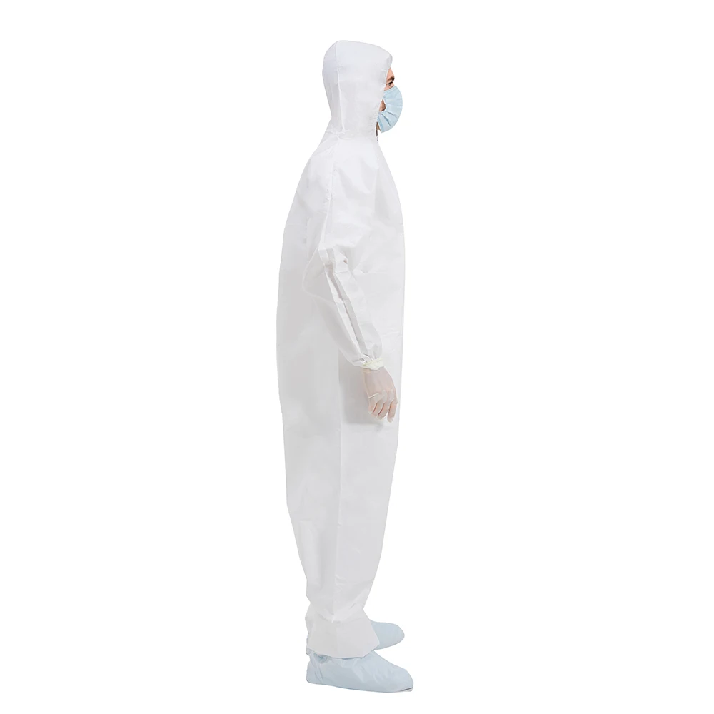 In Stock Waterproof plastic overalls Men Microporous Workshop Coverall Disposable Nonwoven Protection Coverall