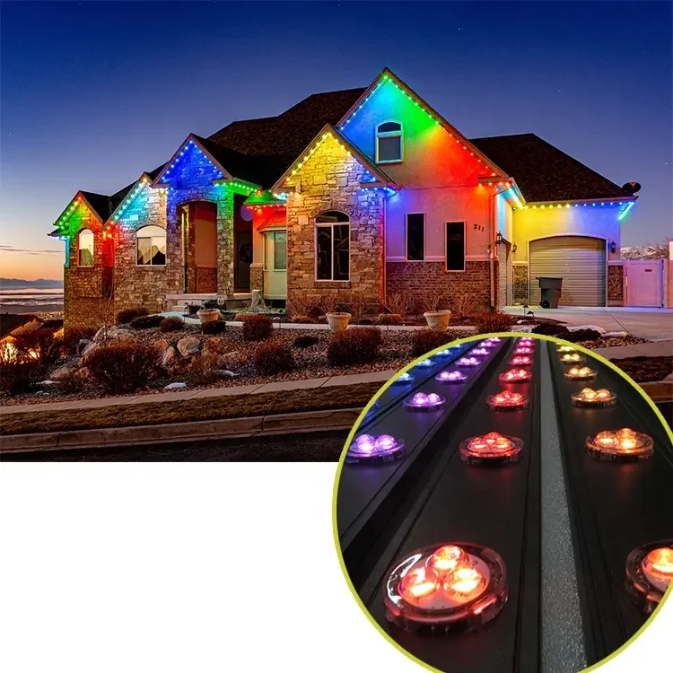 Etop Gemstone Lights Outdoor Waterproof IP68 DC12V 24V Permanent Led Christmas Holiday RGBW Led Pixel Point Light