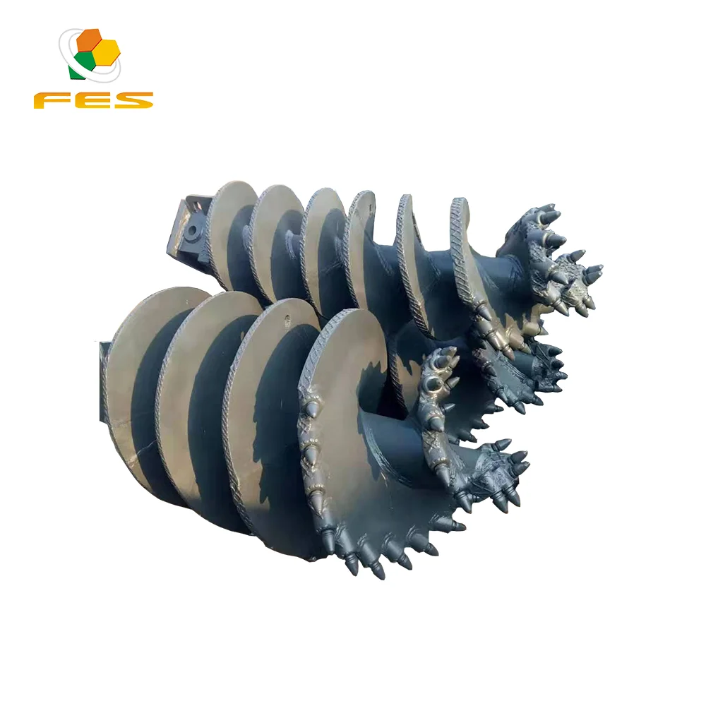 Excellent quality helical flight double/single cut drilling augers with rock teeth