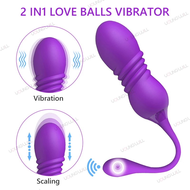 Remote Control G-Spot Clitoris Simulator Vagina Ball Massage Kegel Trainer Wireless Telescopic Vibrator Egg Sex Toys For Women