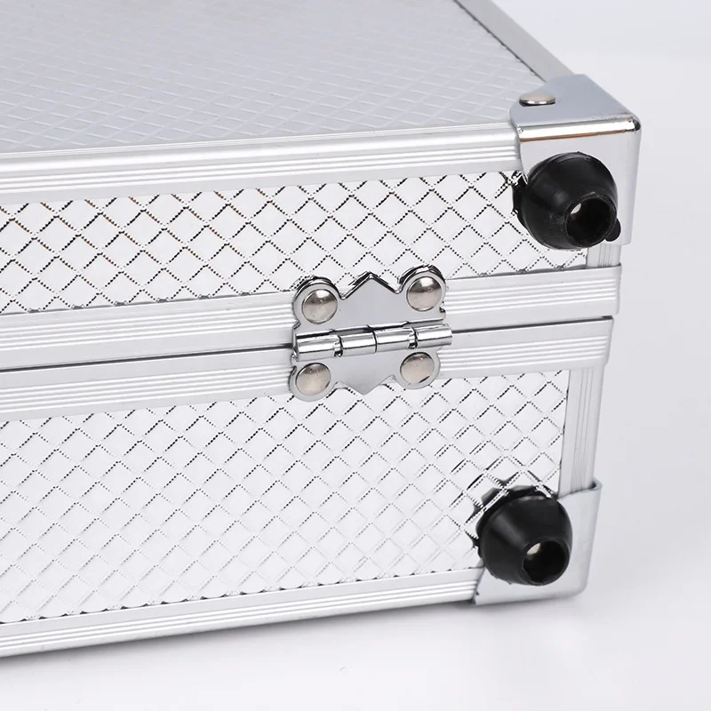 Custom Logo Black Silver Rechargeable USB Type Built-in Foam Electronic Charging Gatling-shape Laser Pointer Aluminum Briefcase