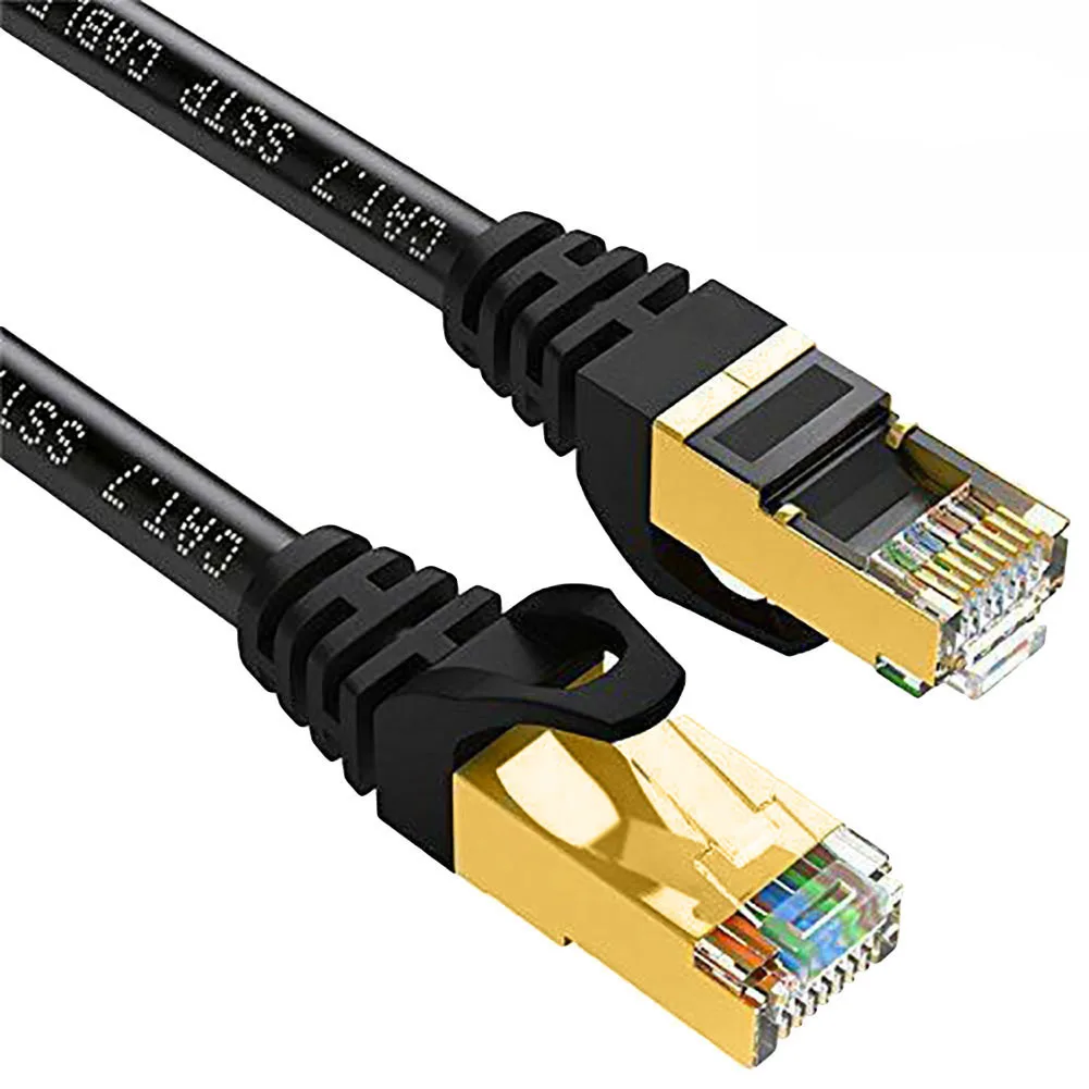 Wifi Camera Telecommunication Cable, cat7 SSTP Network Ethernet Fiber Optic Black Communication Cables