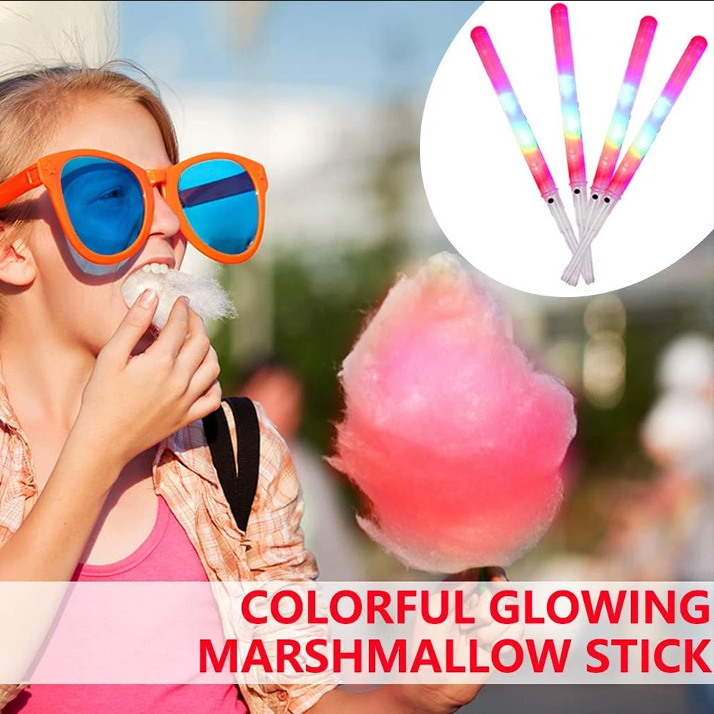 Custom LED Light up Cotton Candy Glow Party Sticks Bulk White Handle Stick  Toy Flashing LED Multicolor Sticks For Wedding Party