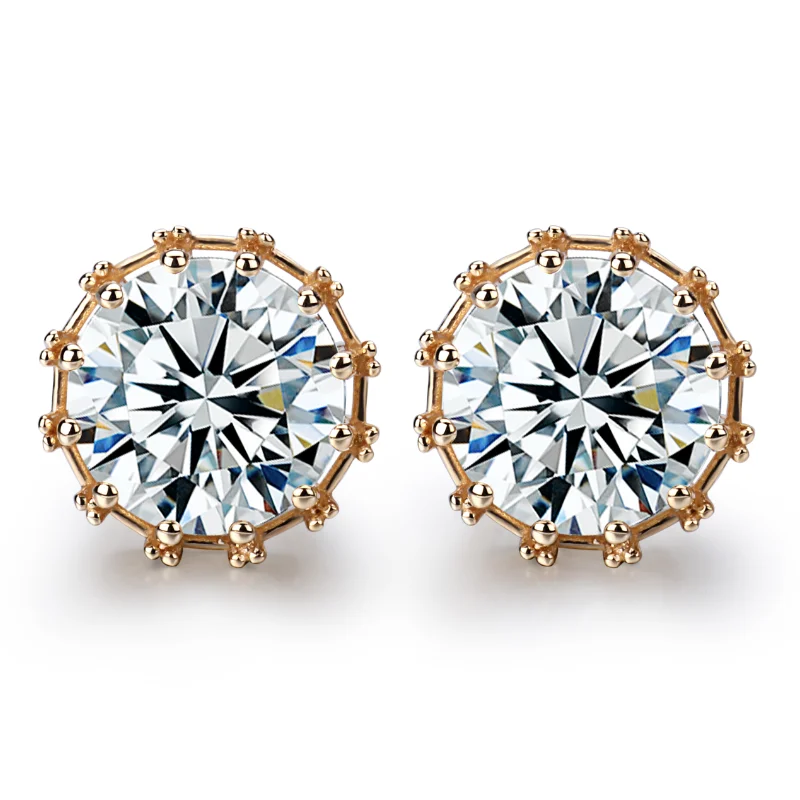Роскошные мужские женские серьги-гвоздики Starsgem, серьги-гвоздики, 14 карат, золото, 1 карат, лабораторные серьги с бриллиантами