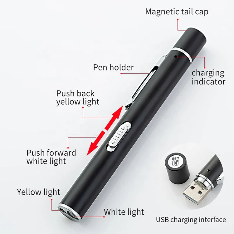 Portable Led Flashlight Stainless Steel Mini Rechargeable Flashlight Small Strong