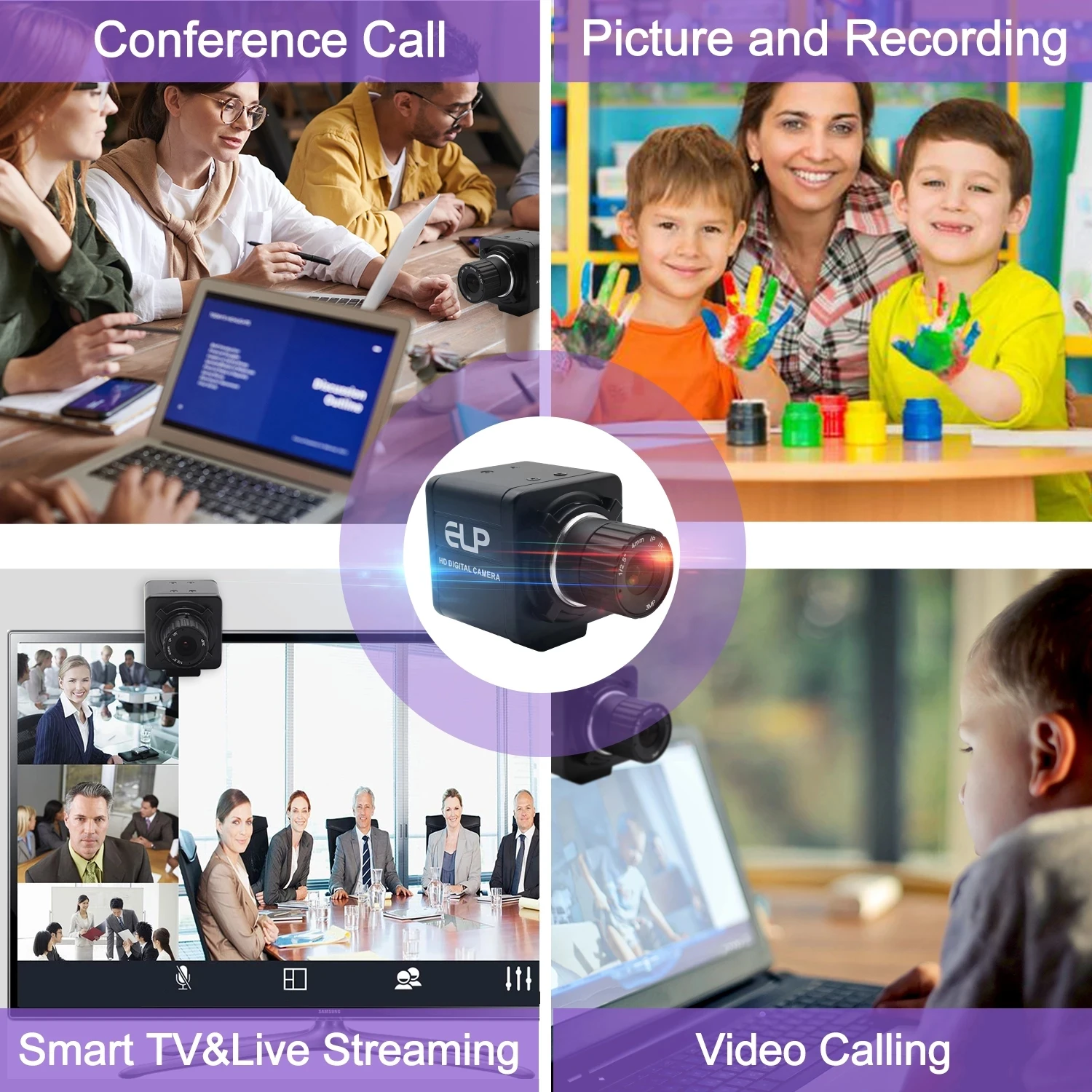 ELP Camera 1080P Full  HD Mini CCTV Security USB Cameras MJPEG 30/60/100fps CMOS USB Webcam With CS 4/6/8mm Lens for PC Laptop