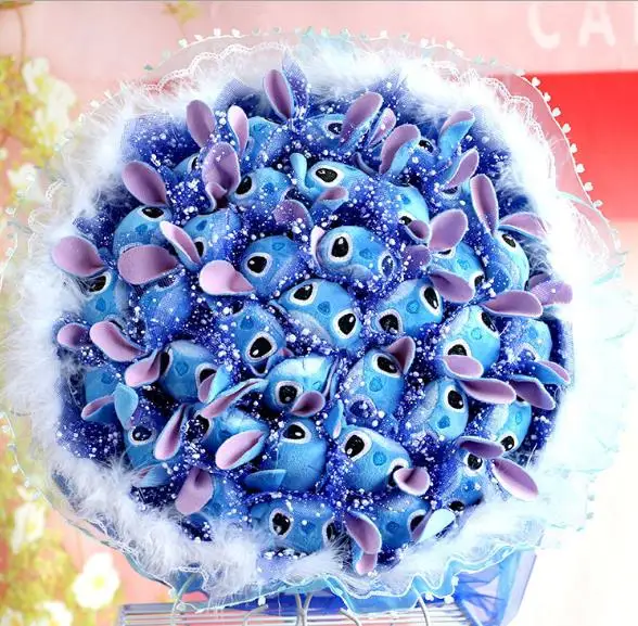 
Valentine Gift Stitch Plush Toys mini foam plush animal valentine bouquet stitch festivals gift plush toy stitch bouquet 