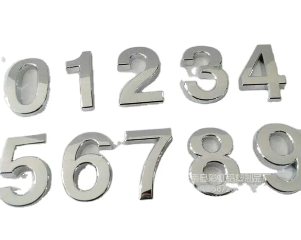 
Modern Silver House Door Address Number Digits Numeral Plate Plaque Sign Size 50x30x6mm Convenient Room Gate Number 