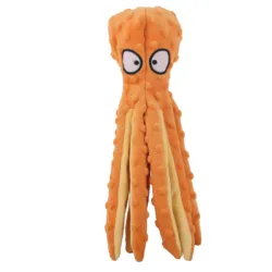 Octopus Shaped Squeaky No Stuff Dog Chew Toy Crinkle Plush Puppy Love Interactive Dog Toy