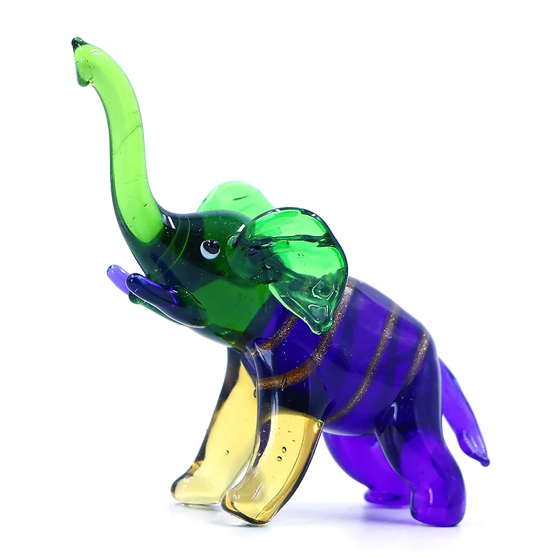 Multicolor Collection Drunk Glass  Large Blue Elephant Statue Decoration Pictures Sculpture