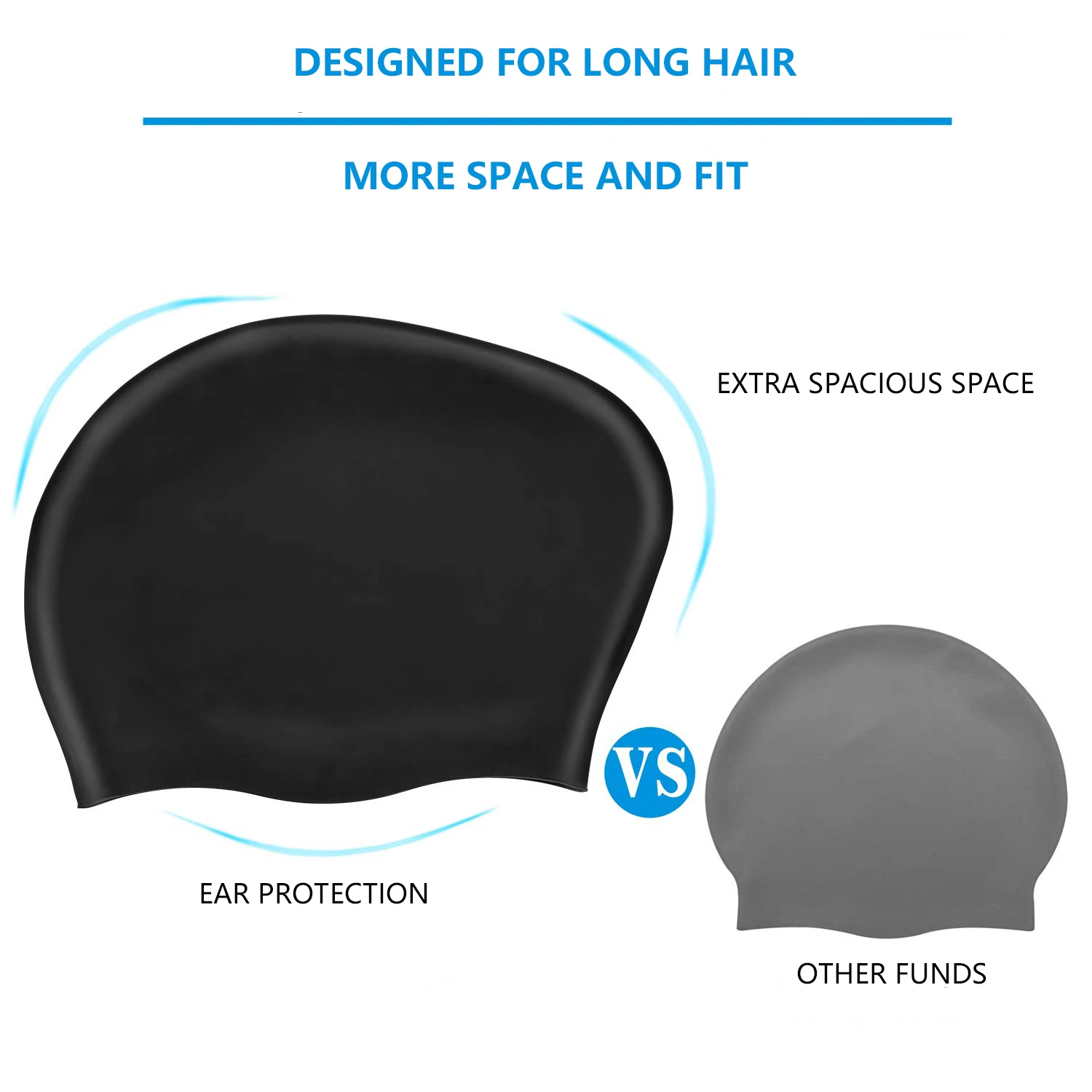 Women Men  Customizable Swimming cap for long hair Waterproof College Latex Swimming Caps with Custom logo